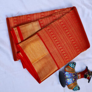 Bridal Kanchipuram orange gold