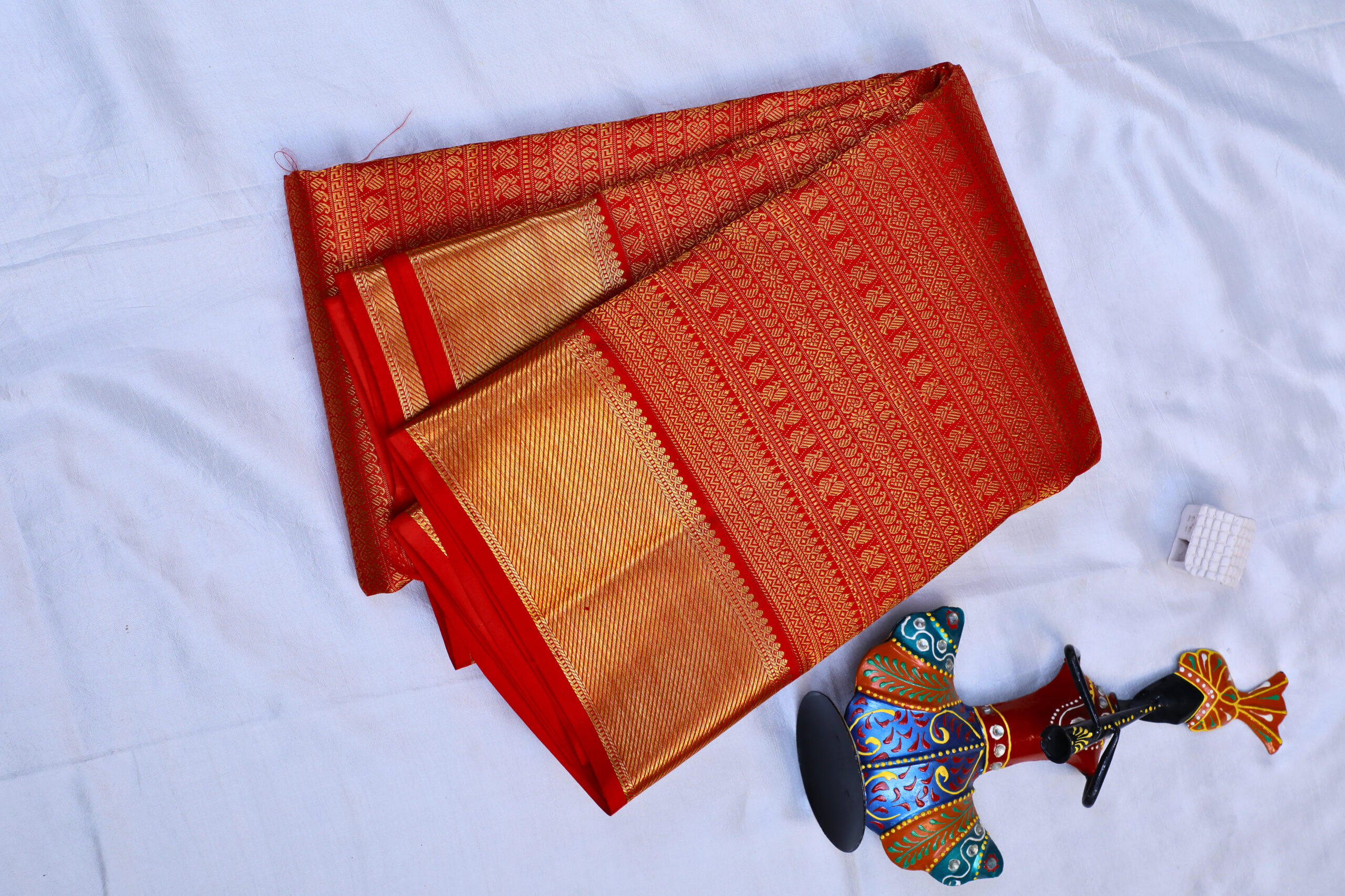 Bridal Kanchipuram orange gold