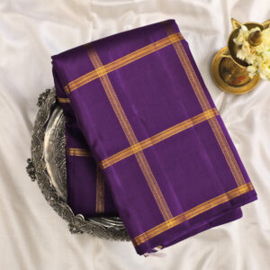 Pure Silk deep violet Kattam kanchipuram