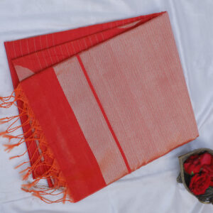 Pure Silk cotton coral red