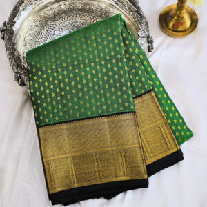 Creative Kanchipuram bottle green black border