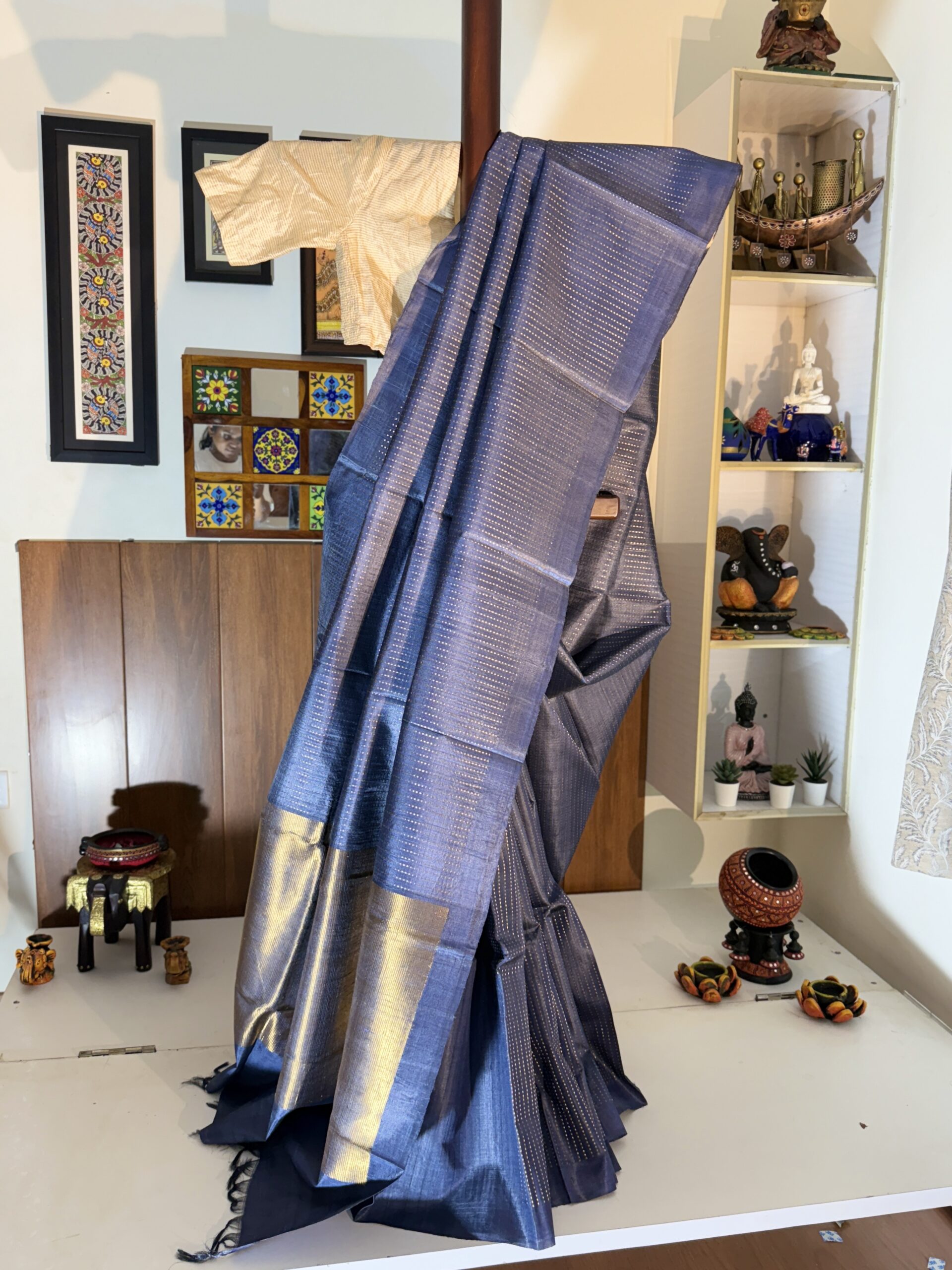 Pure Tussars powder blue