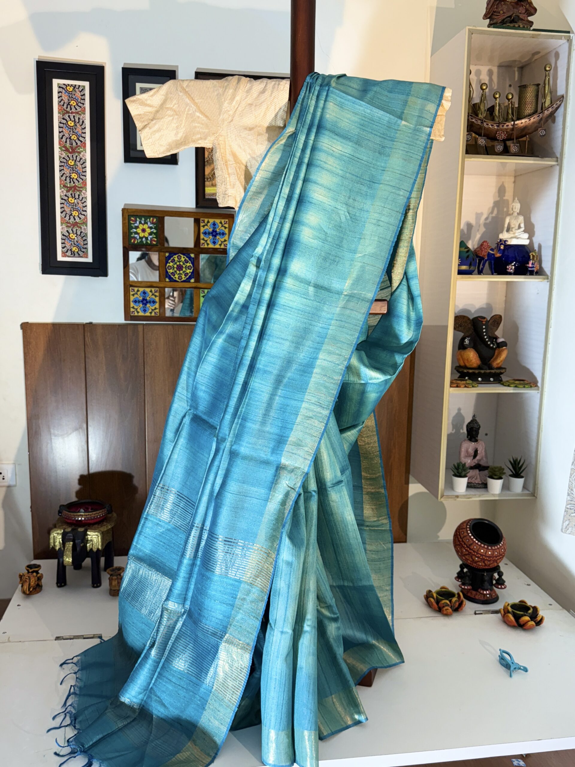 Pure Tussar Sea blue