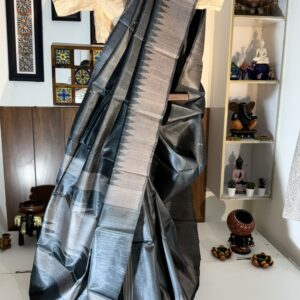 Pure tussar Grey thread pattern