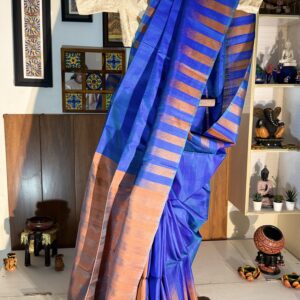 Blue -Rust Dupion Silks