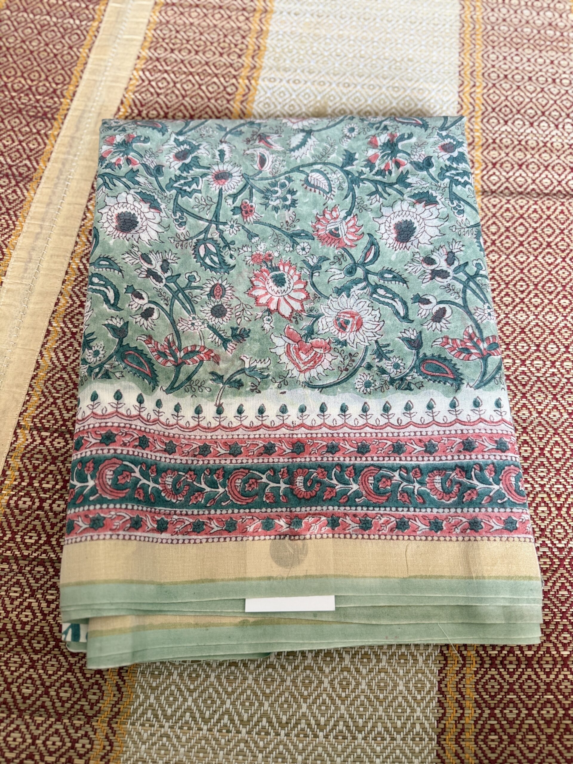 Light green chanderi cotton silk