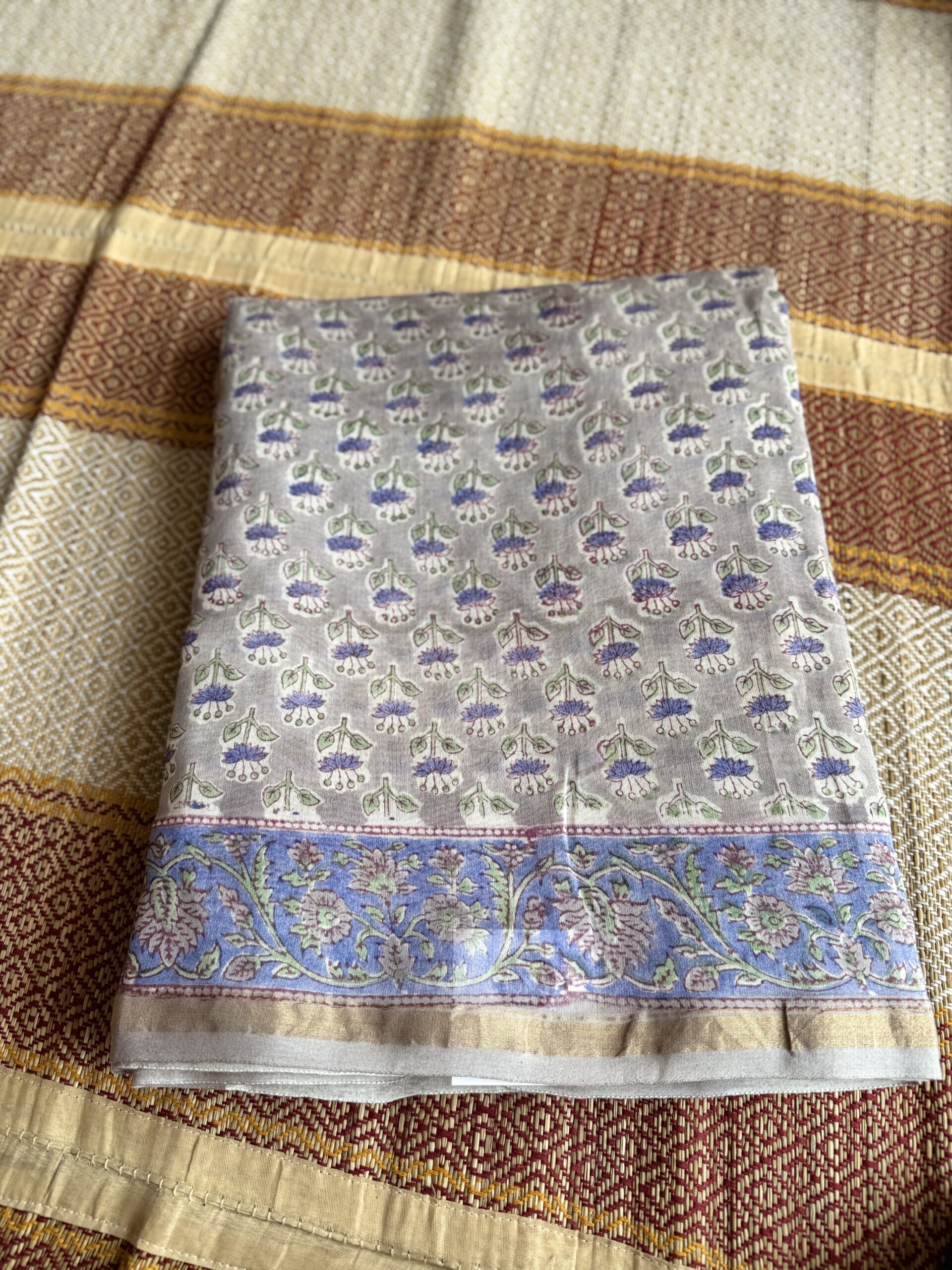 Chanderi silk cotton light grey