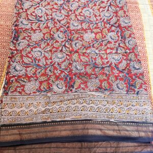 Reddish maroon Maheswari silk