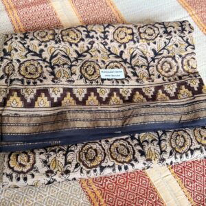 beige deep maroon Maheswari silks