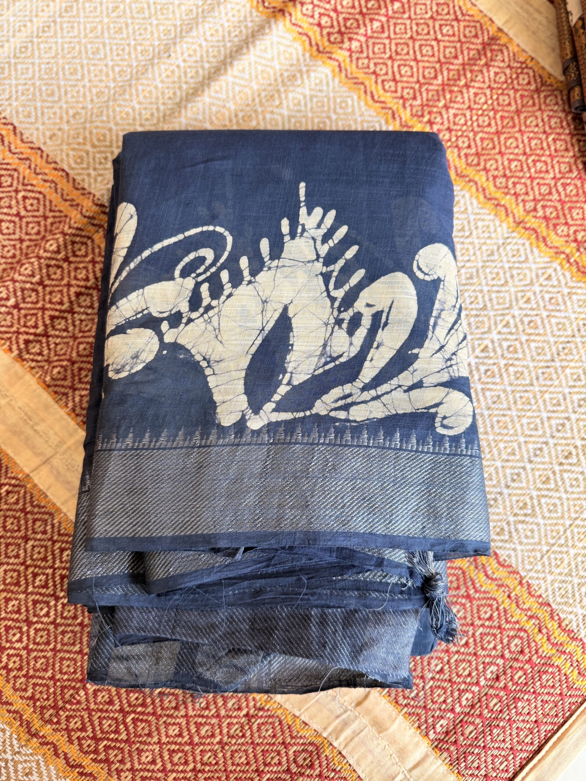 Bluish grey Kanchi cotton Bathik print