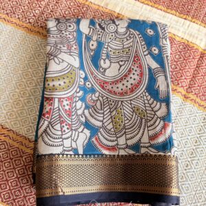 idol motifs blue Mangalagiri Silks
