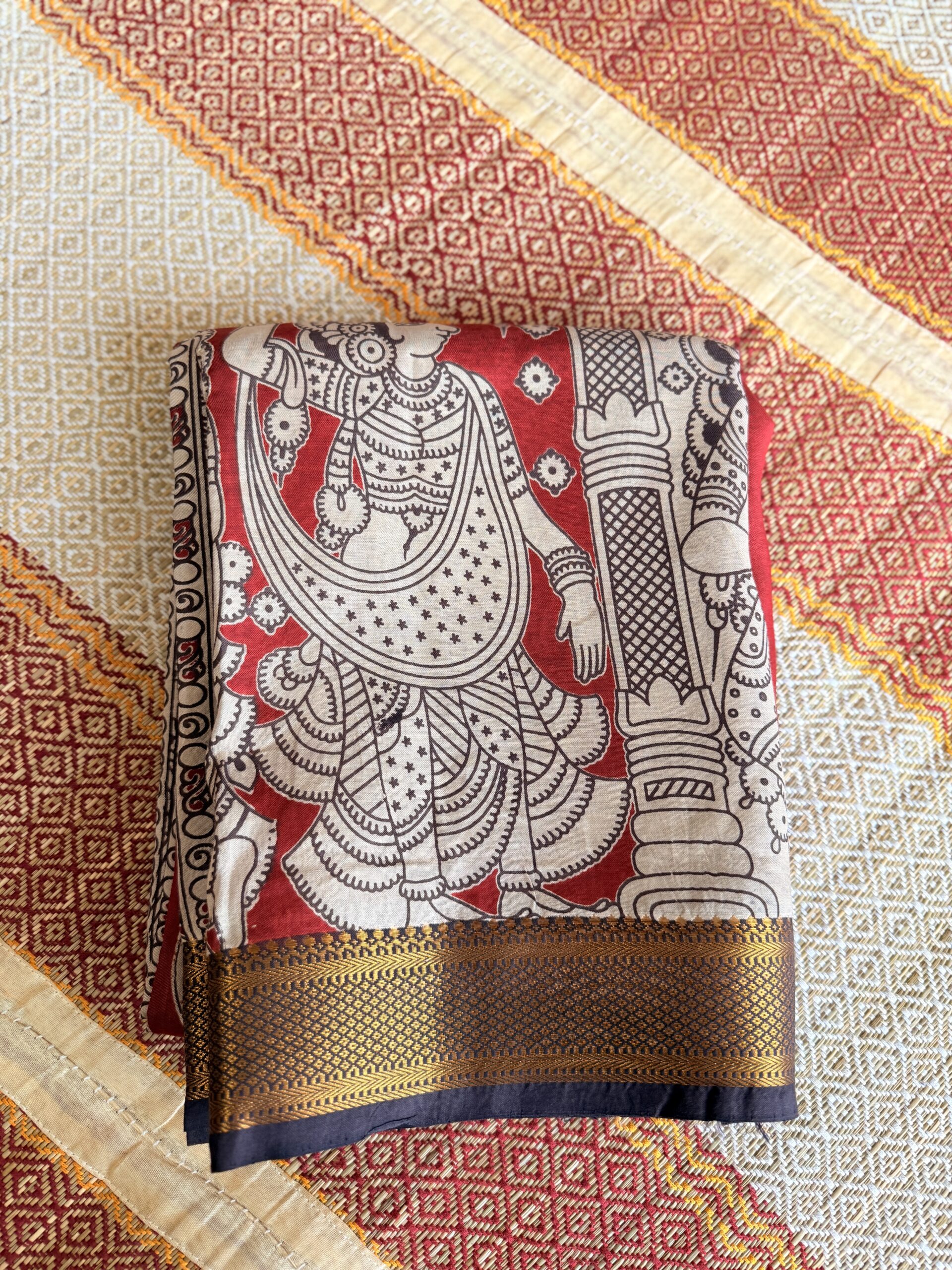 Red maroon Mangalagiri silks