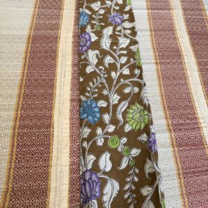 Brown Big floral Mangalagiri Silks