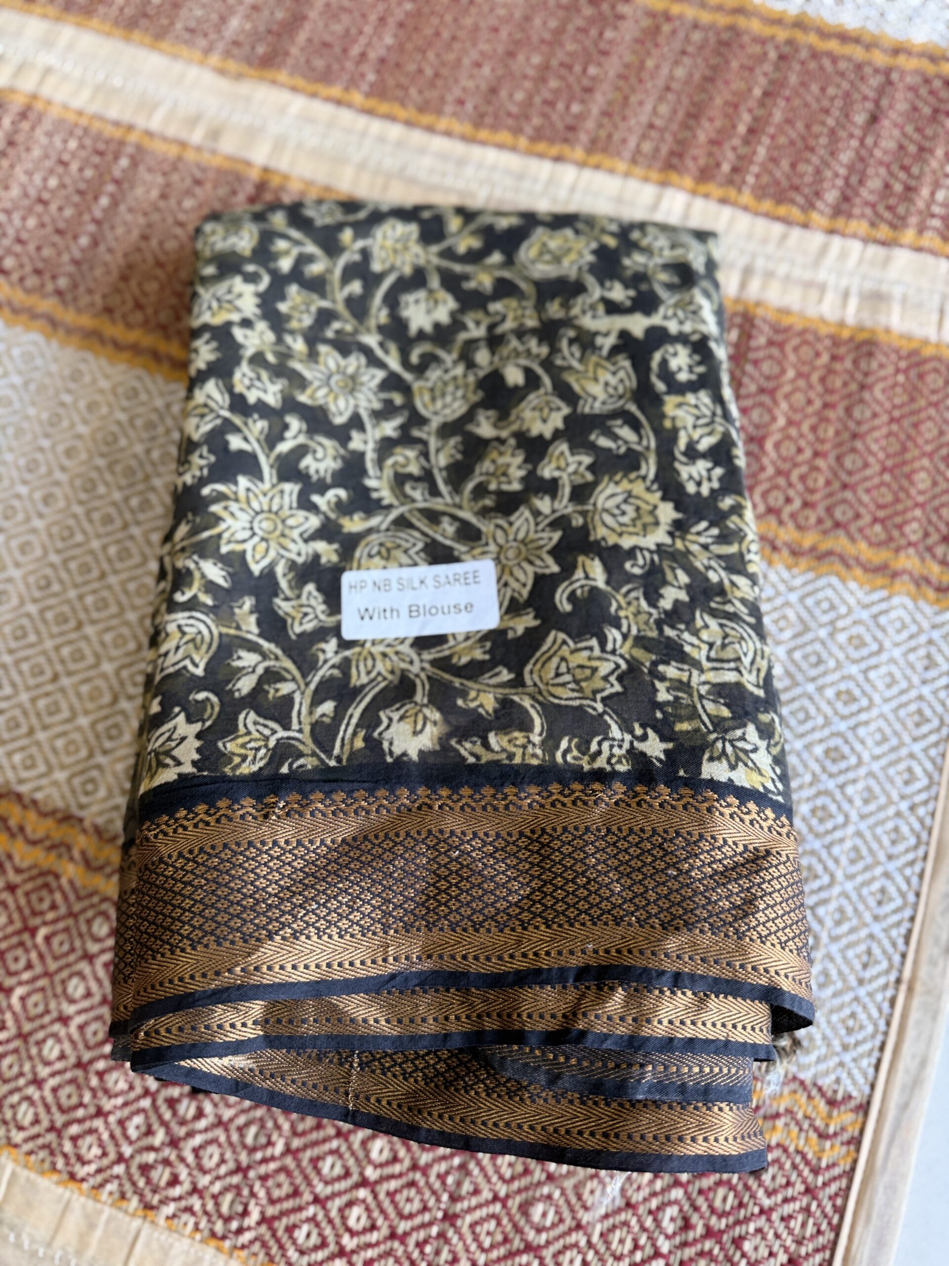 Mehendi green kalamkari Mangalagiri Silks