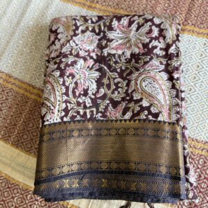 Maroon kalamkari Mangalagiri Silk