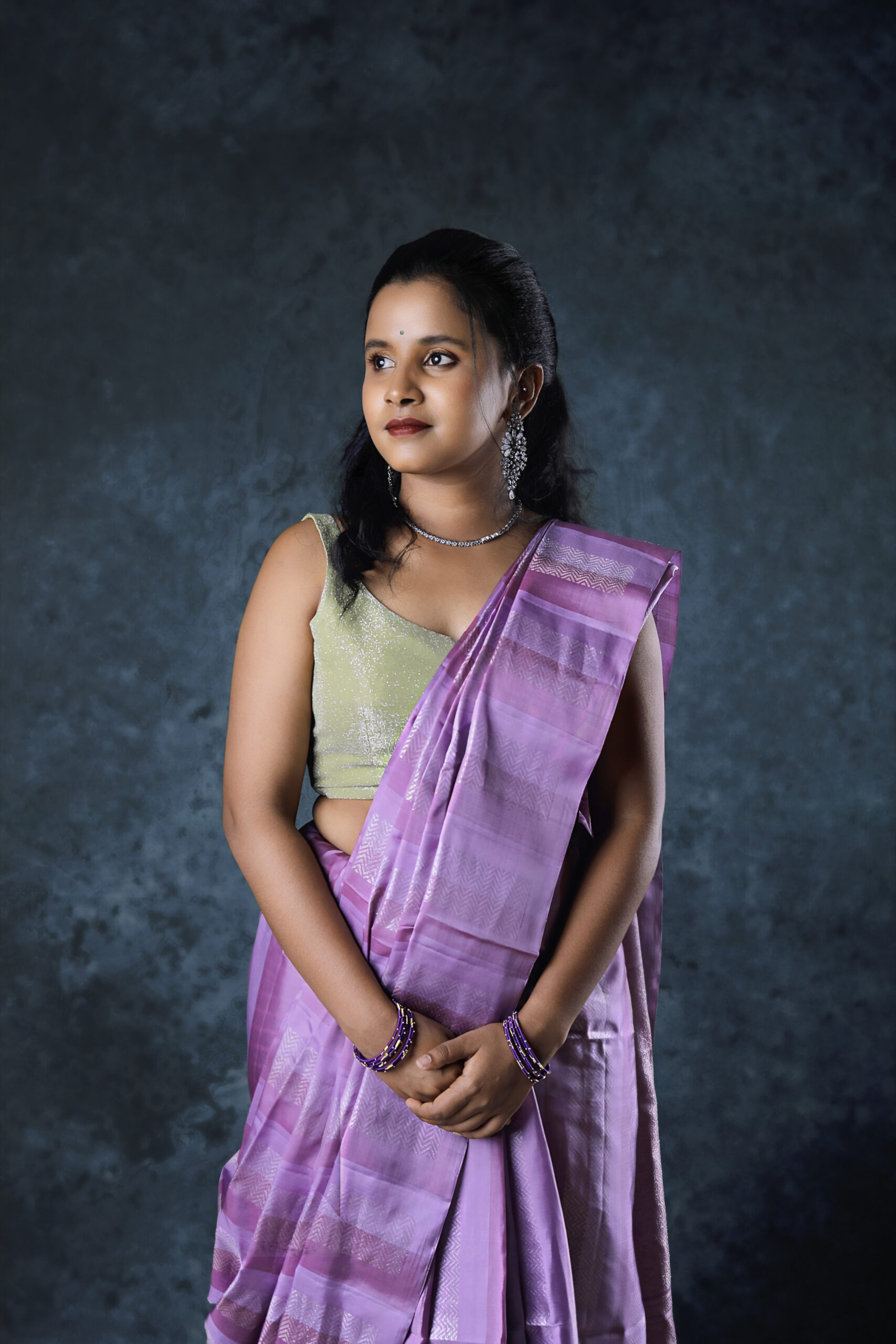 Damini - Lilac soft silks