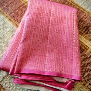 pink and champagne gold zari borderless