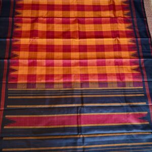 Red and black kattam kanchipuram