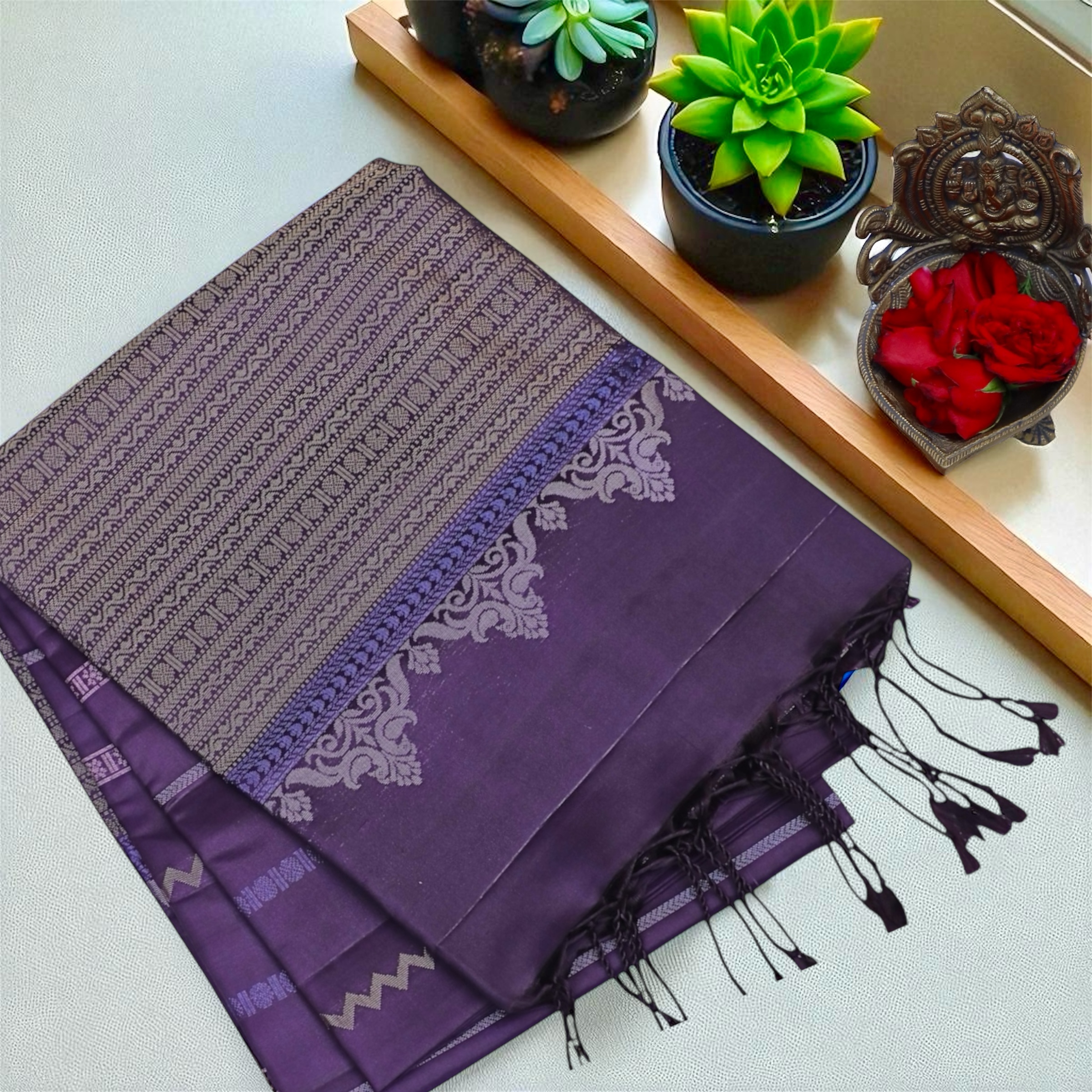 Damini - deep purple soft silks