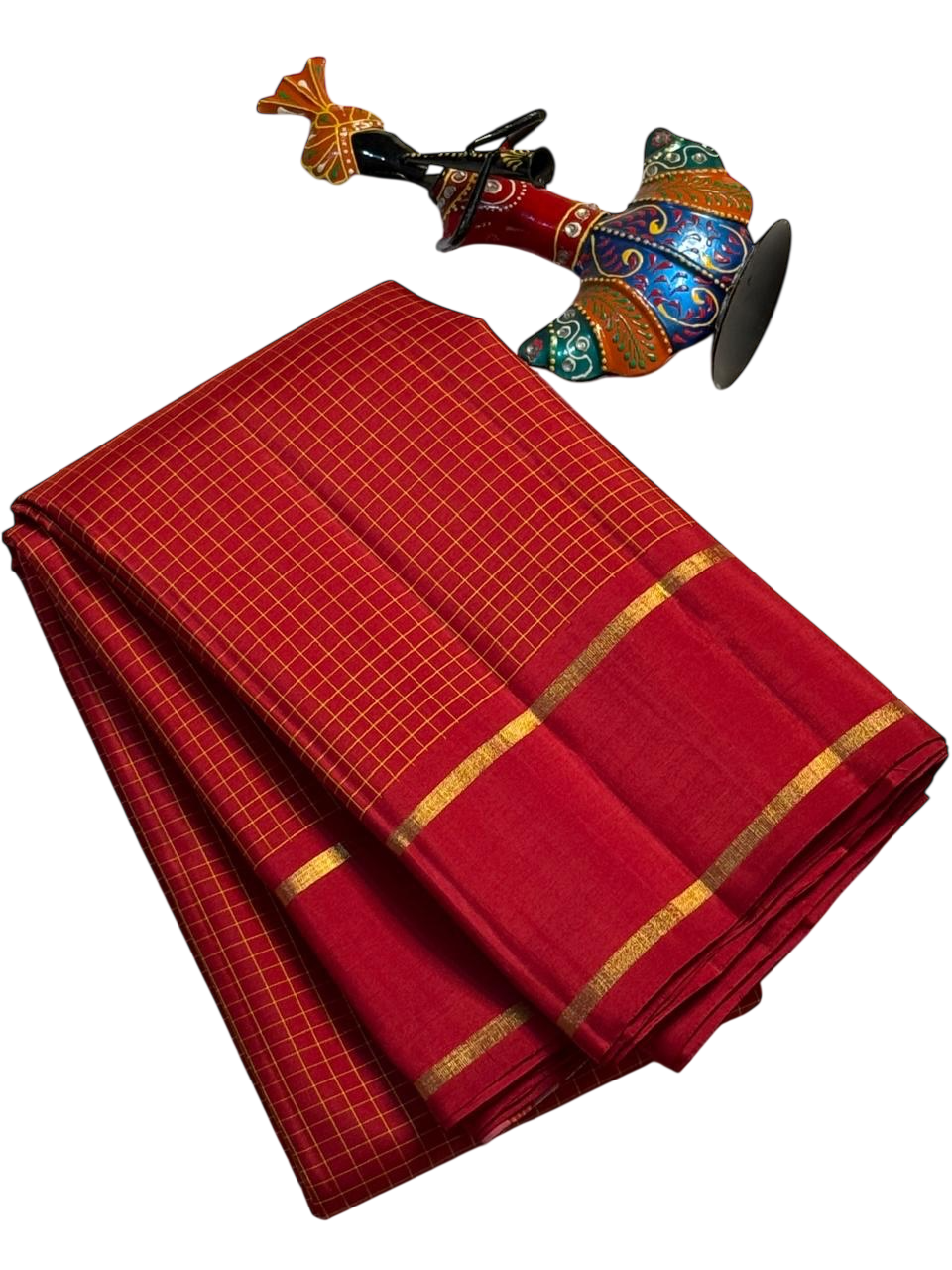 Pure Kanchipuram Silks red kattam