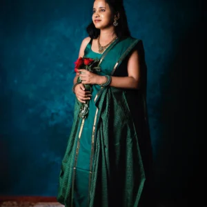 Simple Kanchipuram green pure silk