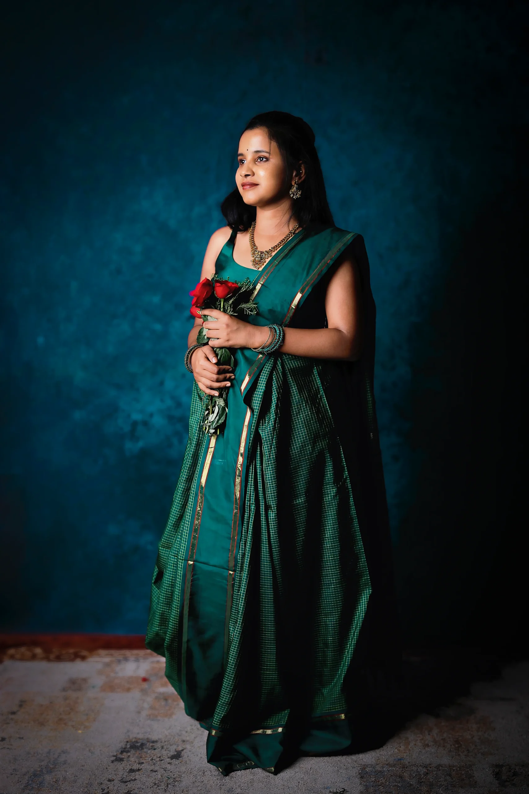 Simple Kanchipuram green pure silk